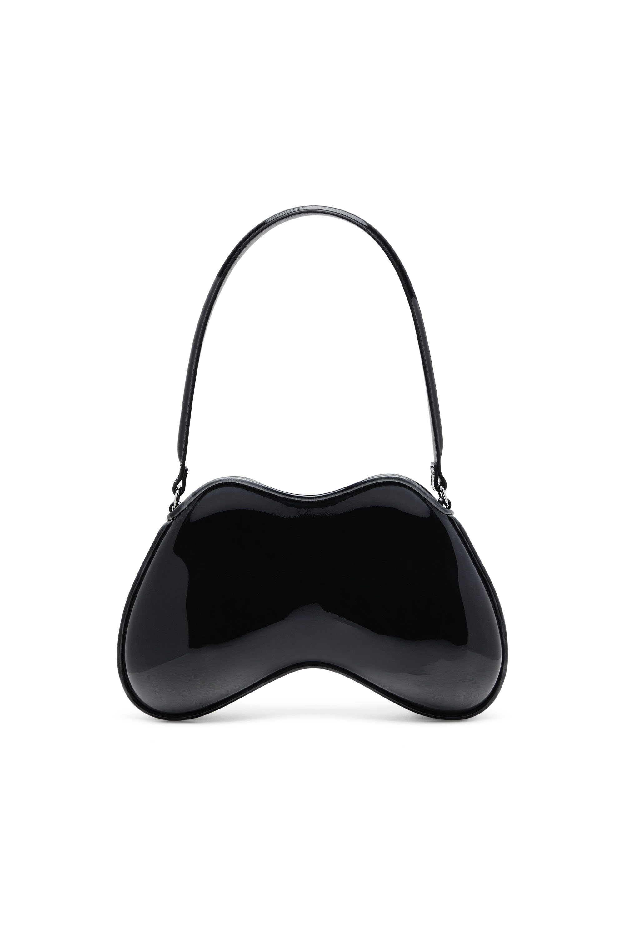 Diesel - DOUBLE-D SHOULDER, Female's Rigid shoulder bag in dégradé glossy PU in Black - 2