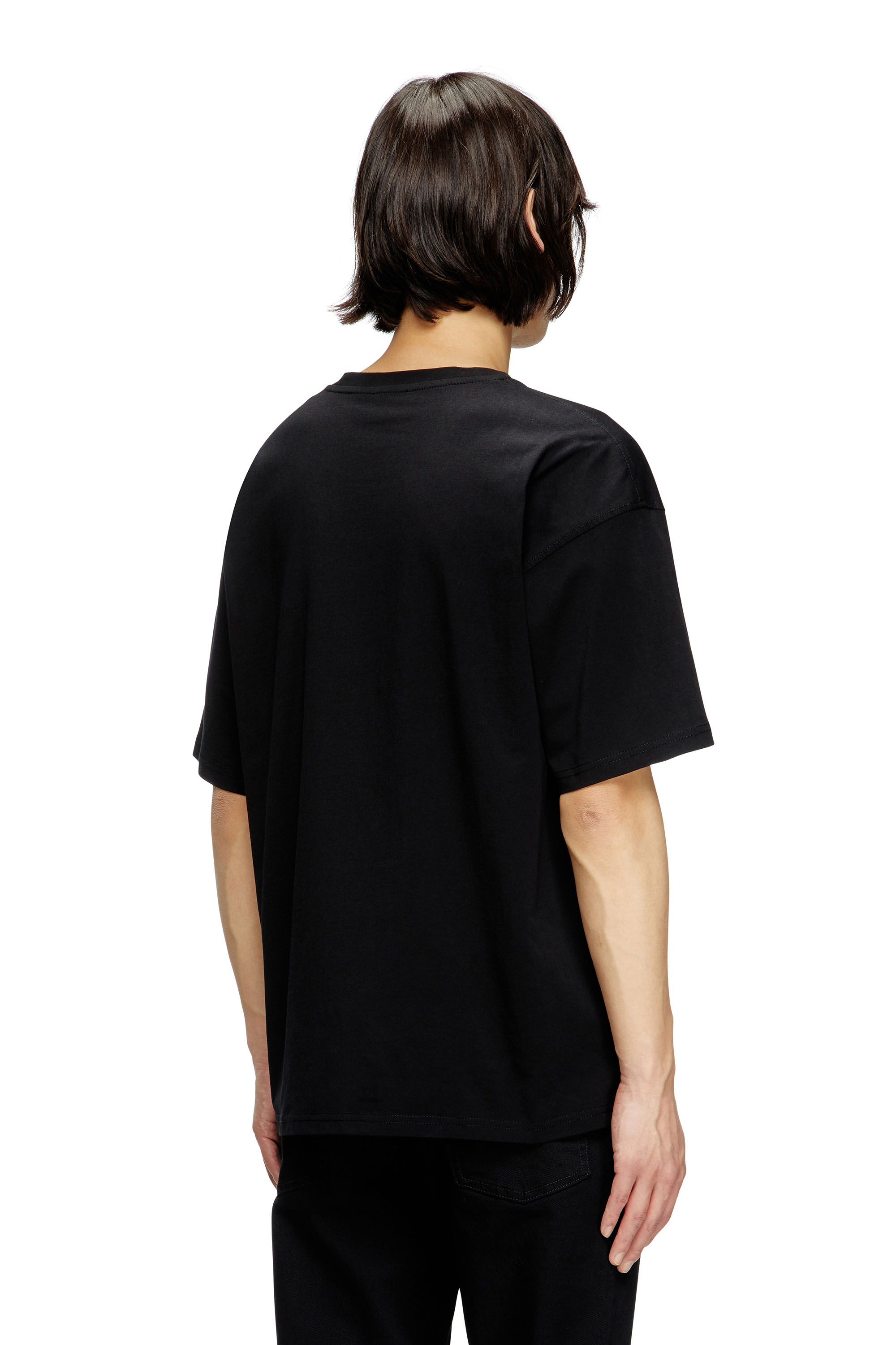 Diesel - T-BOXT-D, Unisex's T-shirt with embroidered D patch in Black - 3