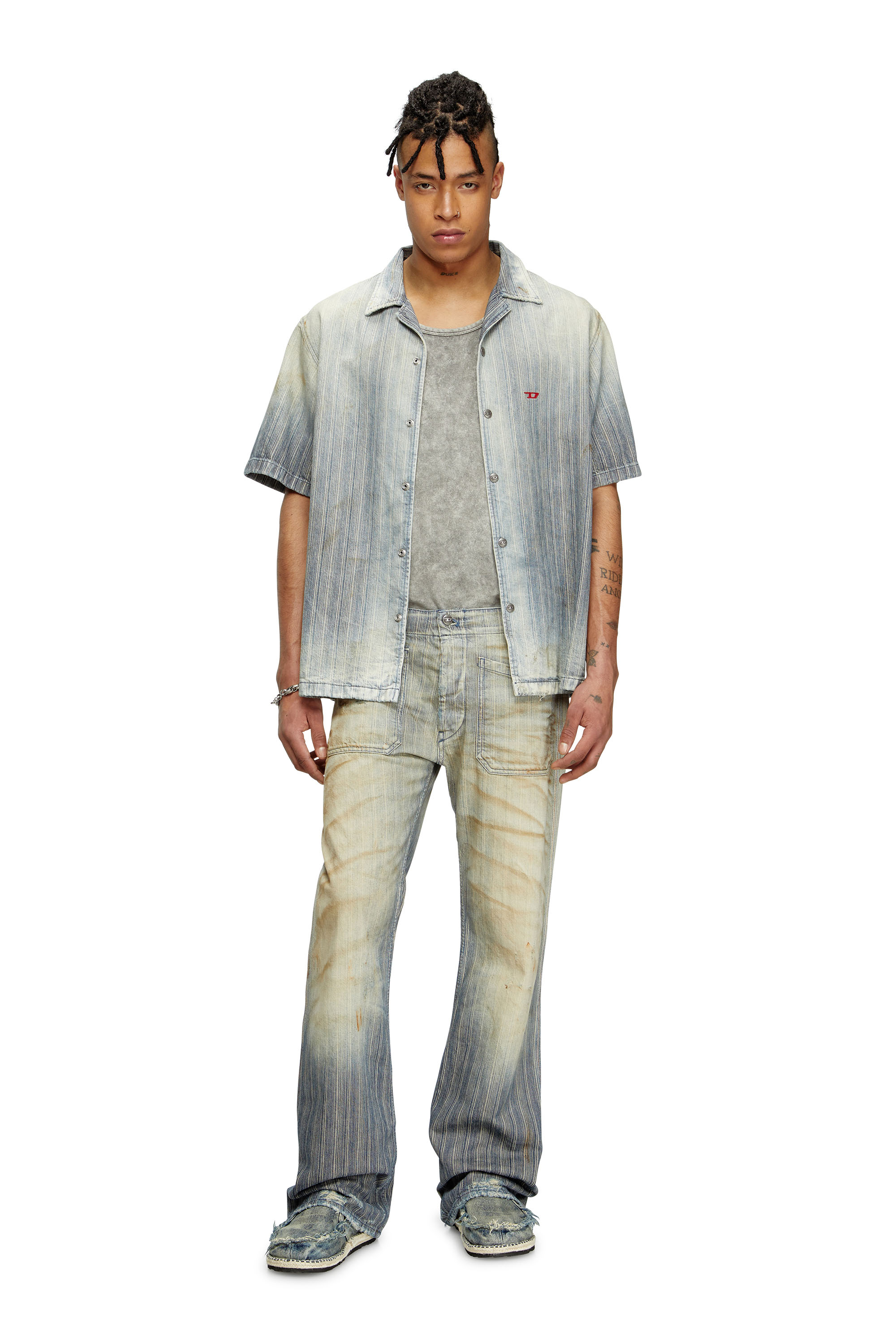 Diesel - Bootcut Jeans D-Moorix 09L55 Homme, Bleu moyen - Image 2