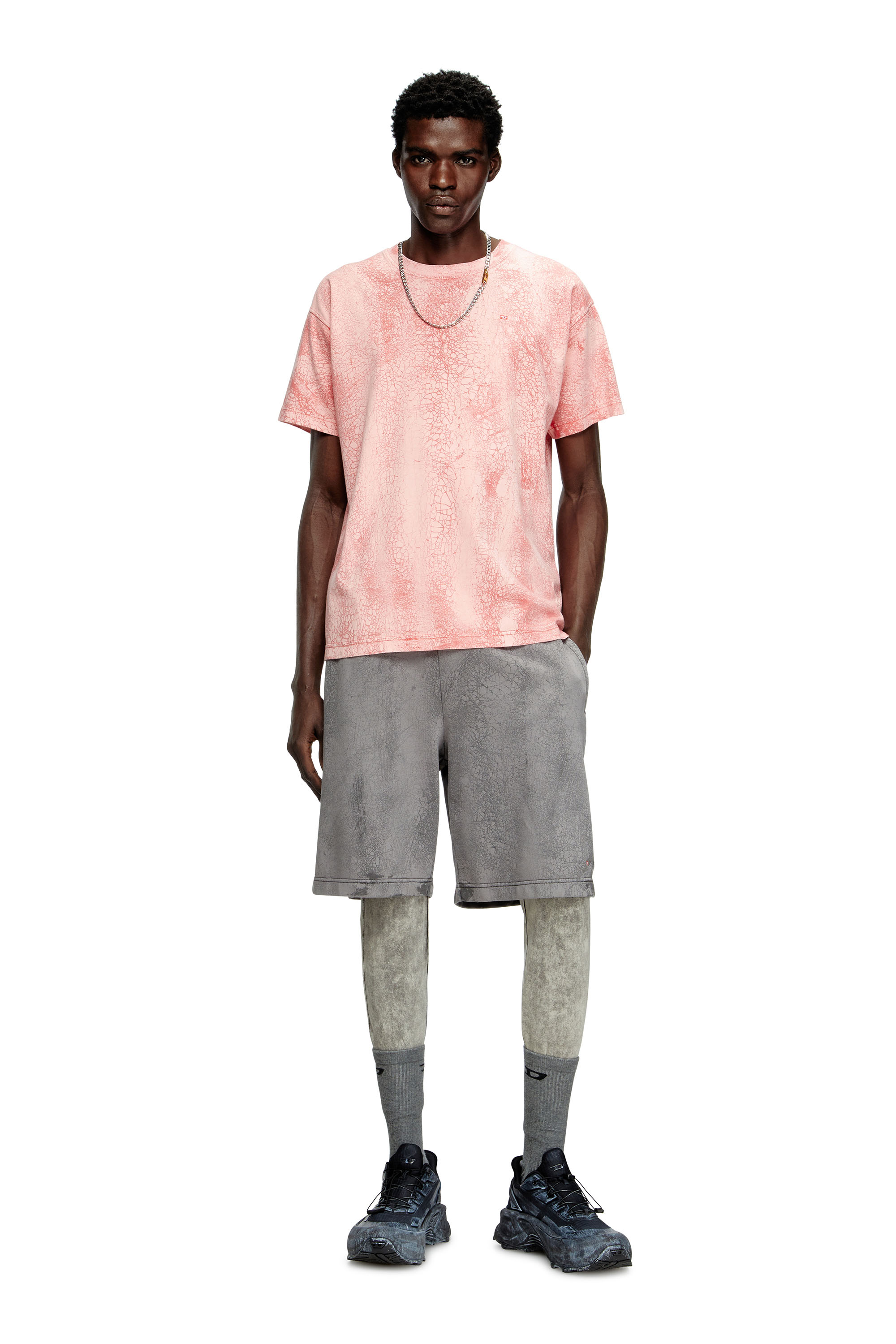 Diesel - T-NORM-T8, T-shirt en jersey ciré Homme in Rose - 2