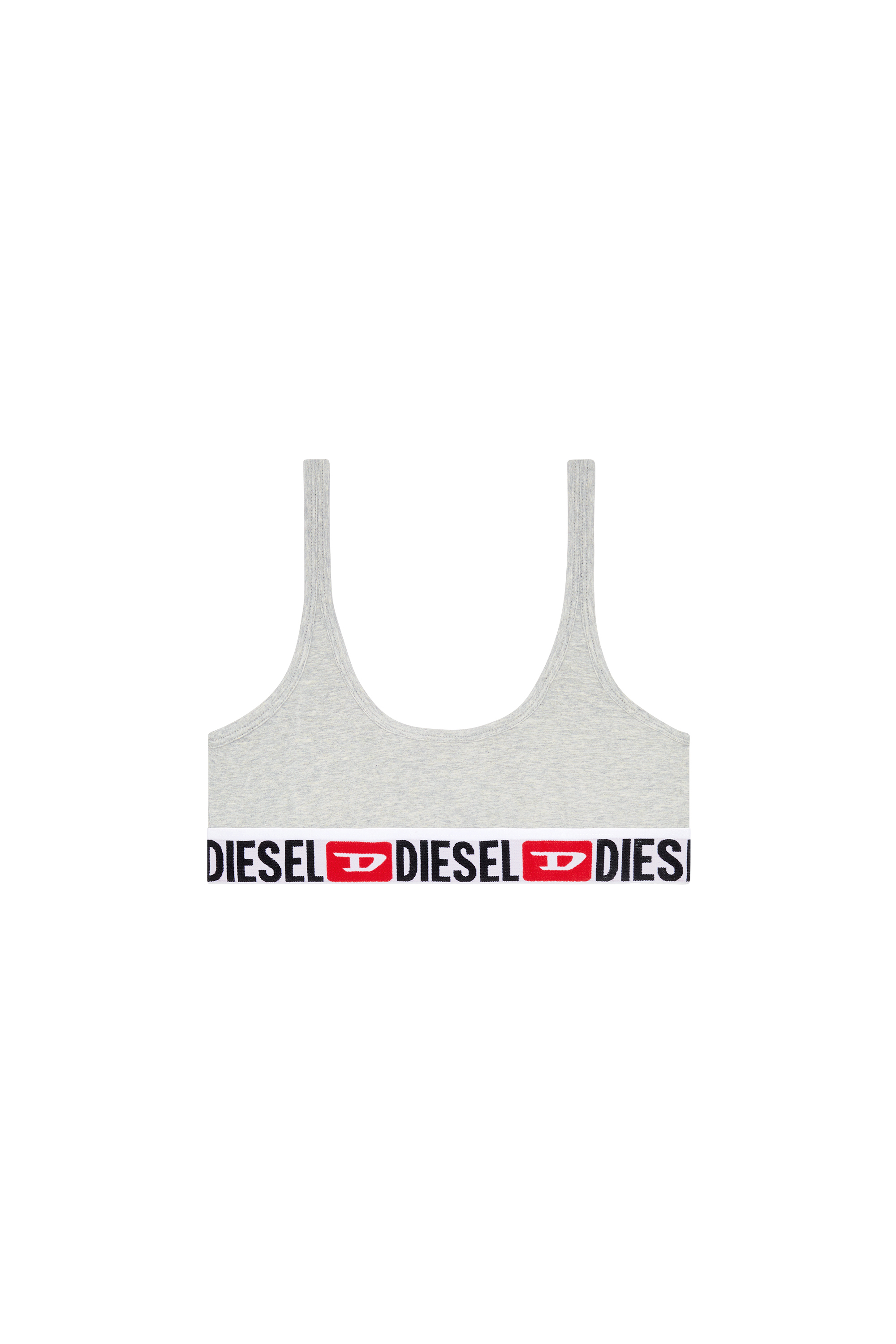 Diesel - UFSB-ORIBA, Bralette avec bande logo Femme in Gris - 4