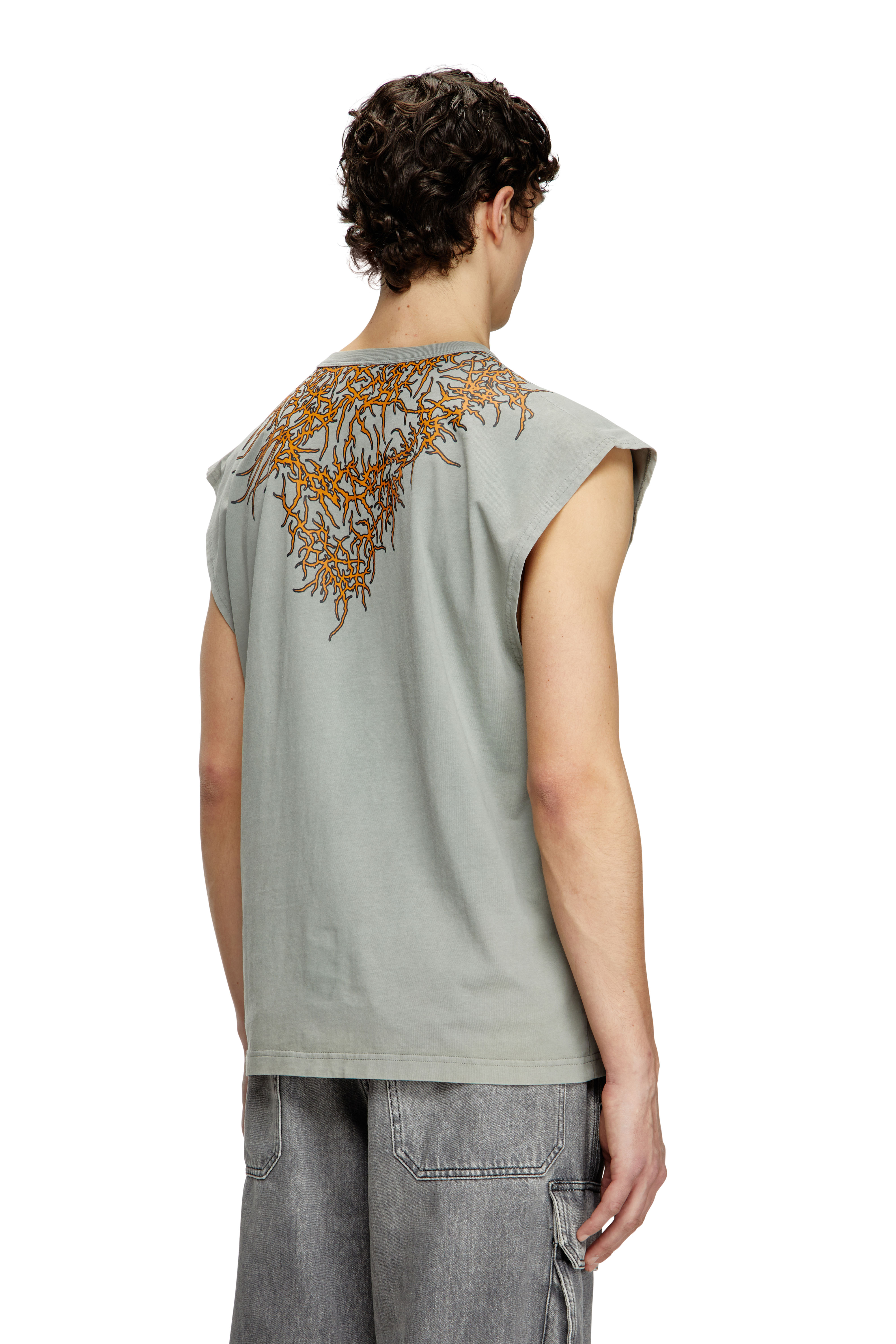 Diesel - T-BOXT-SL-R1, Male's Tank top with tattoo graphics in Grey - 4