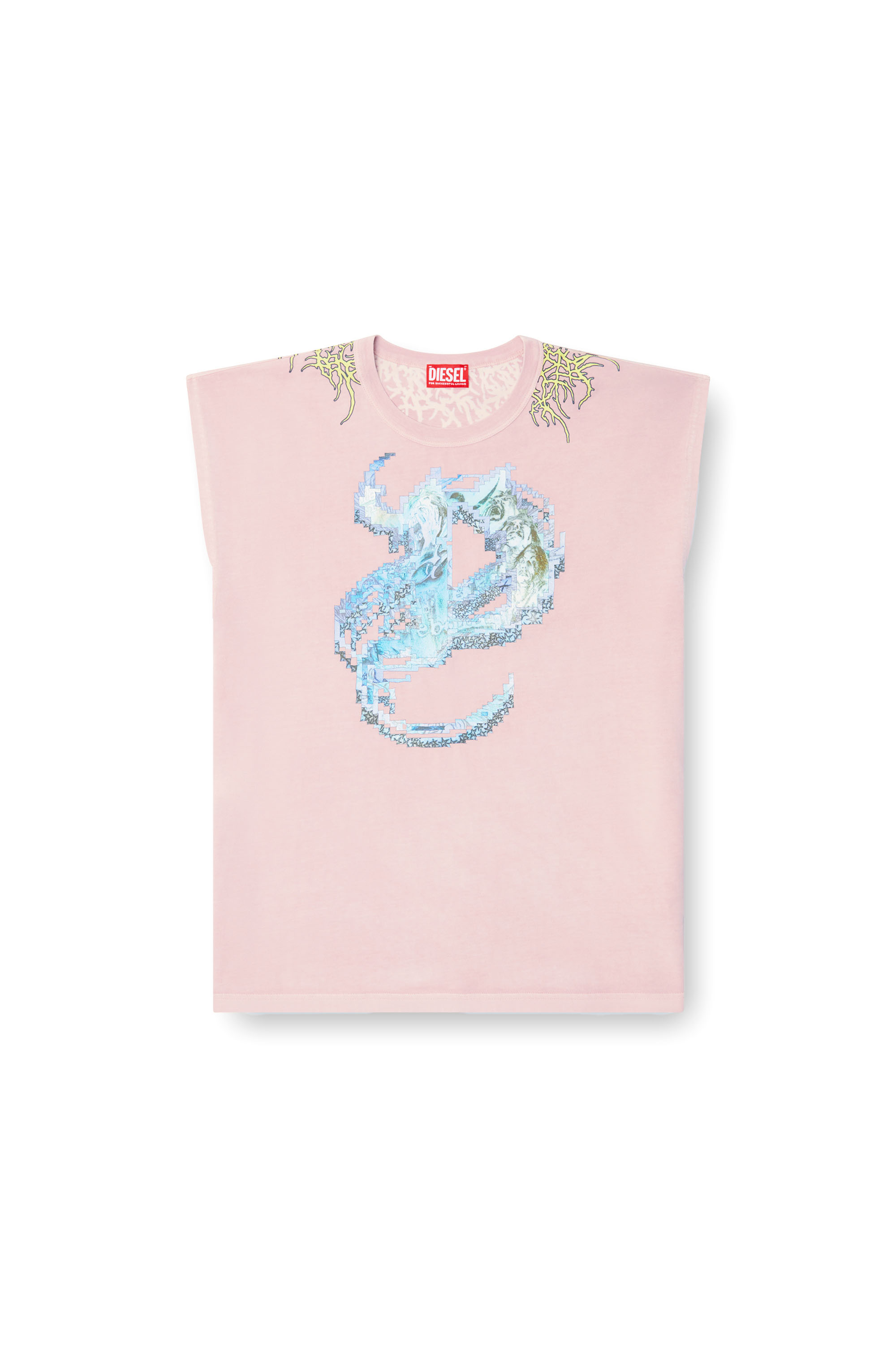 Diesel - T-BOXT-SL-R1, Male's Tank top with tattoo graphics in Pink - 3