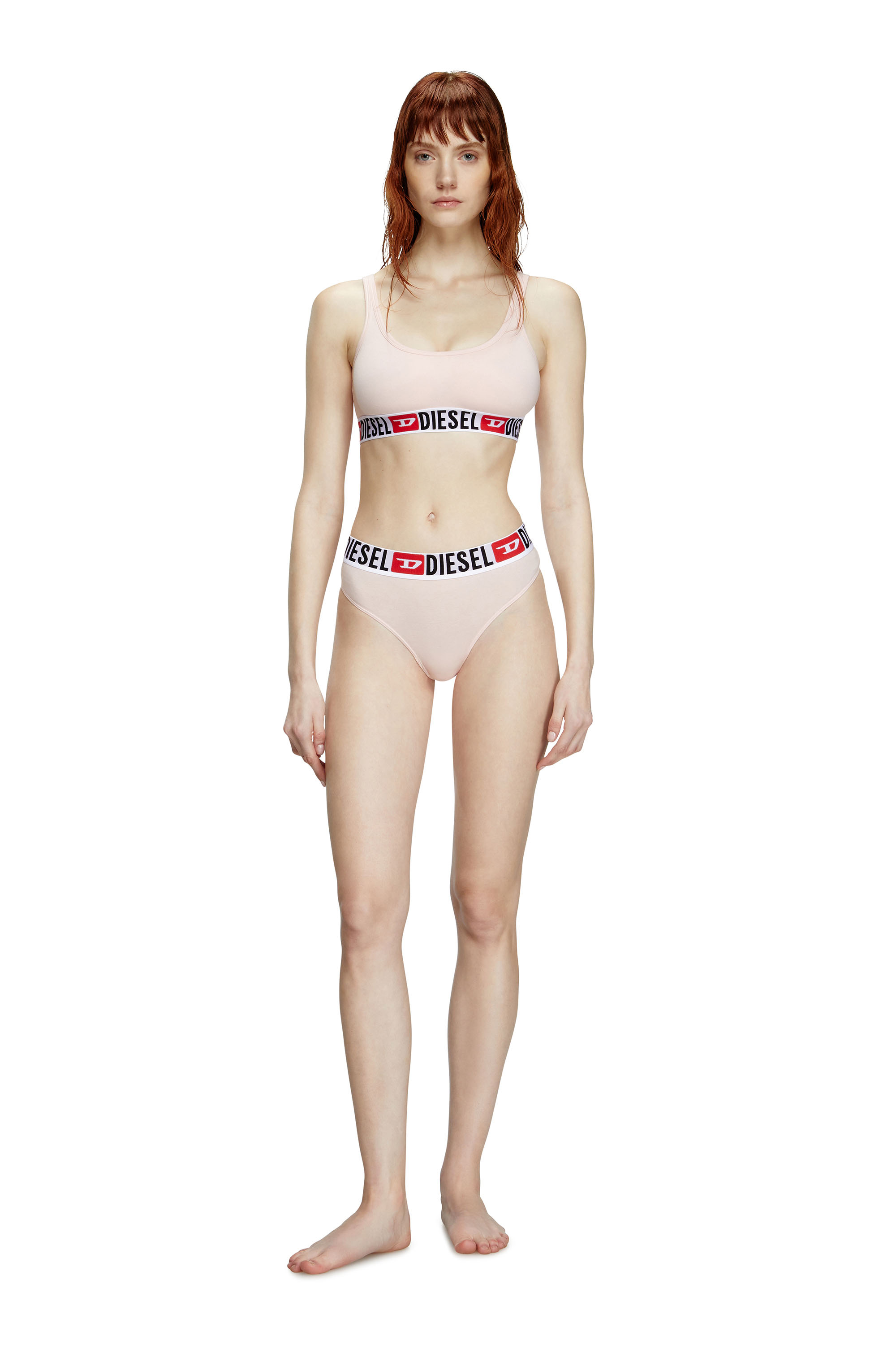 Diesel - UFSB-ORIBA, Bralette avec bande logo Femme in Rose - 1