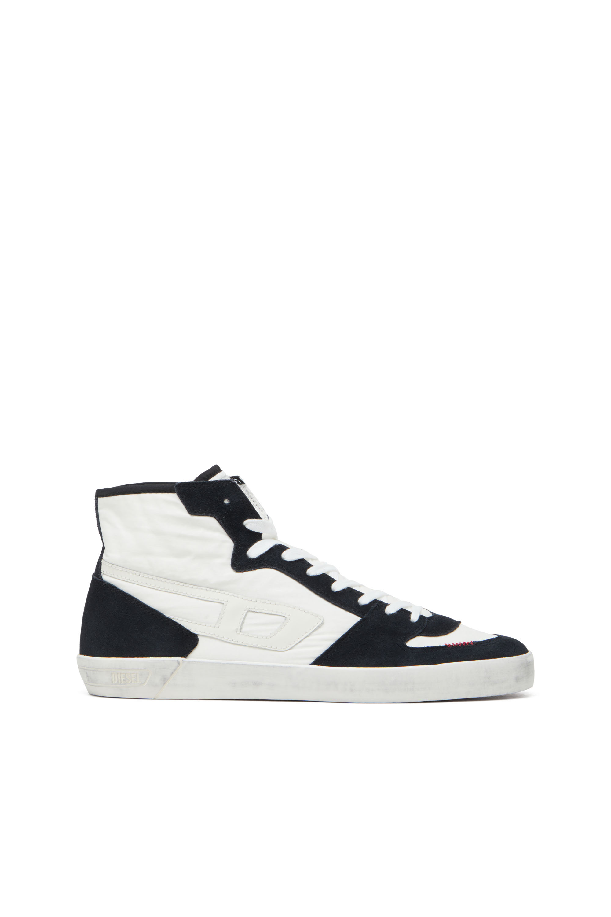 Diesel - S-LEROJI D-1 MID, Male's S-Leroji D-Padded-ripstop and suede high-top sneakers in Black/White - 1